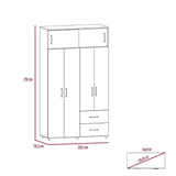 Closet Bologna Duna 120 cm con Seis Puertas y Dos Cajones - Closets | Bylmo