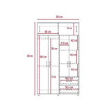 Closet Bologna Duna 120 cm con Seis Puertas y Dos Cajones - Closets | Bylmo