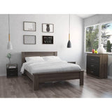 Combo Cama, Mesas de Noche y Rack para TV Nápoles Doble 140 cm Siena y Wengue - Camas | Bylmo