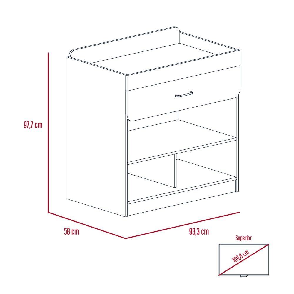 Cambiador Rosario Blanco 93.7x97.7cm De Un Hilera con Un Cajón - Cajoneras | Bylmo