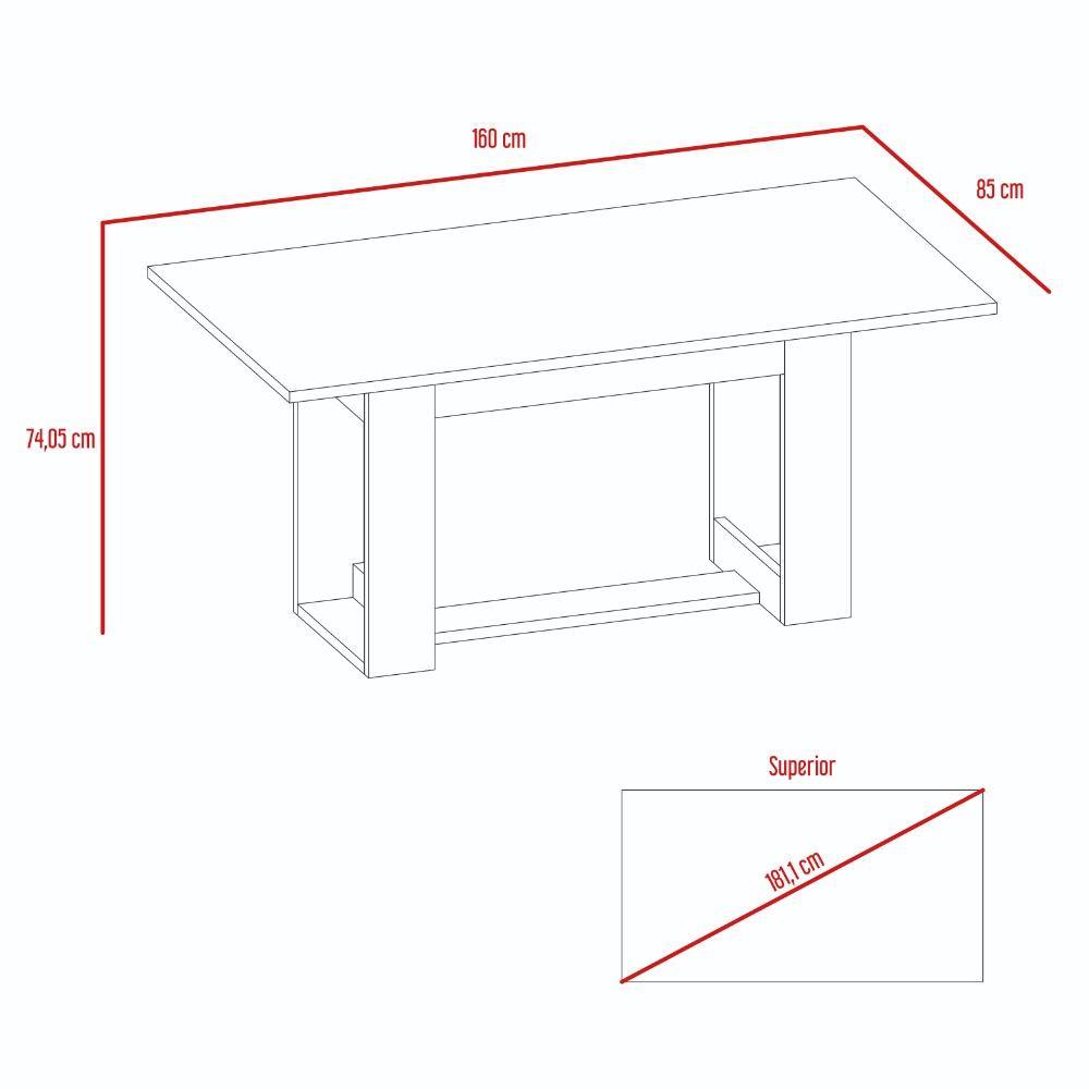 Comedor Volterra Caramelo 160 cm de Cuatro Puestos - Comedores | Bylmo