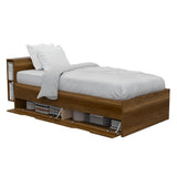 Cama Taipei Sencilla 100 cm Caramelo con Dos Cajones y Entrepaños - Camas | Bylmo