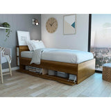 Cama Taipei Sencilla 100 cm Caramelo con Dos Cajones y Entrepaños - Camas | Bylmo