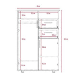 Closet Ponova Coñac 83 cm con Dos Puertas y Dos Cajones - Closets | Bylmo