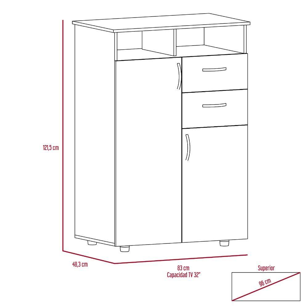 Closet Ponova Habano 83 cm con Dos Puertas y Dos Cajones - Closets | Bylmo