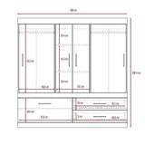 Closet Portofino Habano 180 cm con Cinco Puertas y Dos Cajones - Closets | Bylmo