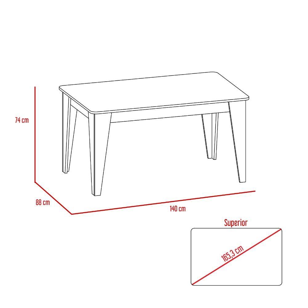 Comedor Torino Habano 140 cm de Cuatro Puestos - Comedores | Bylmo