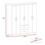 Closet Bariloche Pekan 170 cm con Seis Puertas y Dos Cajones - Closets | Bylmo