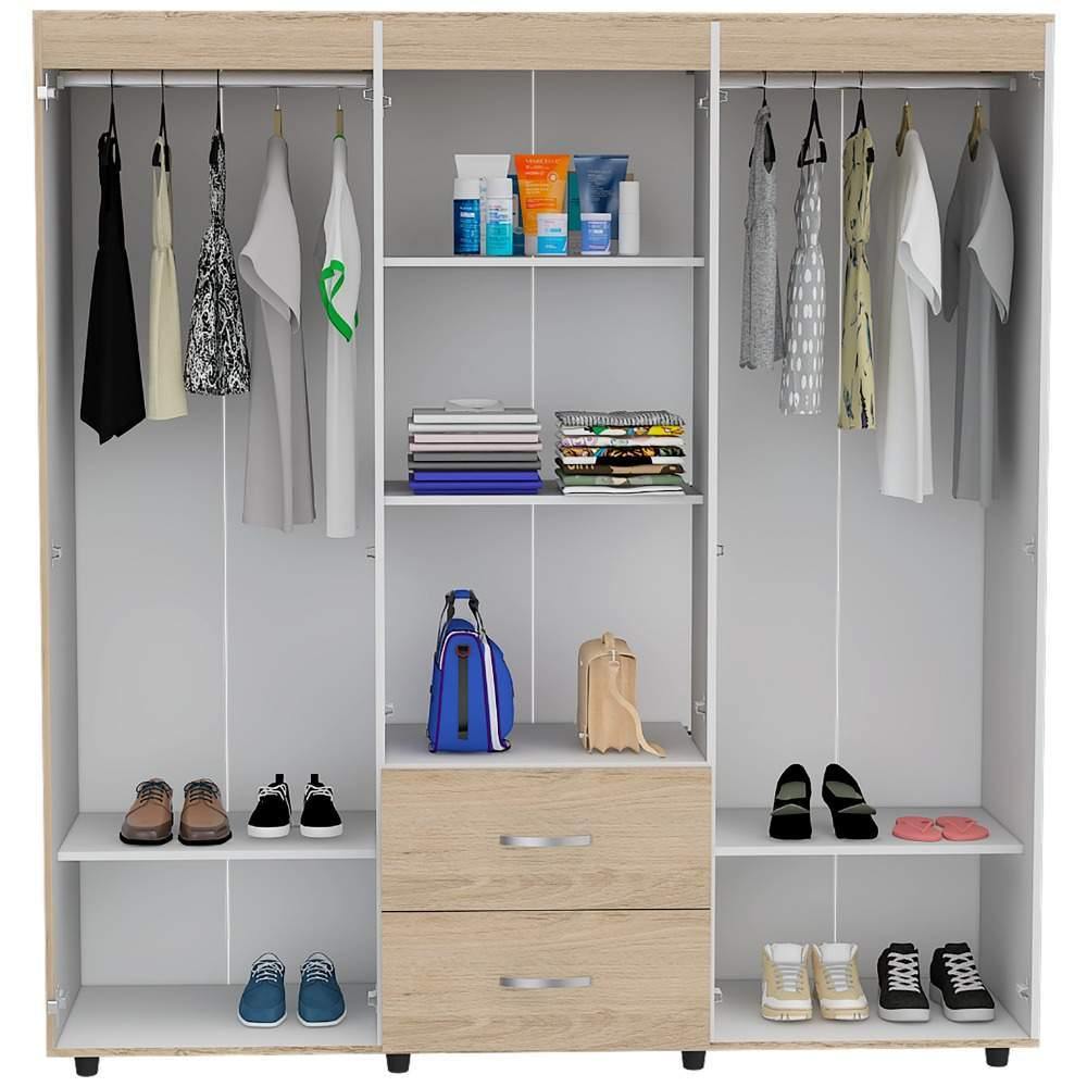 Closet Bariloche Rovere 170x180cm con 2 Cajones con 4 Entrepaños - Closets | Bylmo