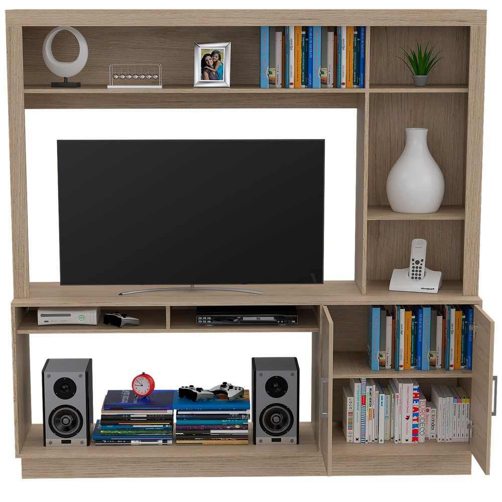 Centro de Entretenimiento Cantabria Rovere 180x180cm Para TV Hasta 55 Pulgadas con Un Cajón - Muebles para TV | Bylmo