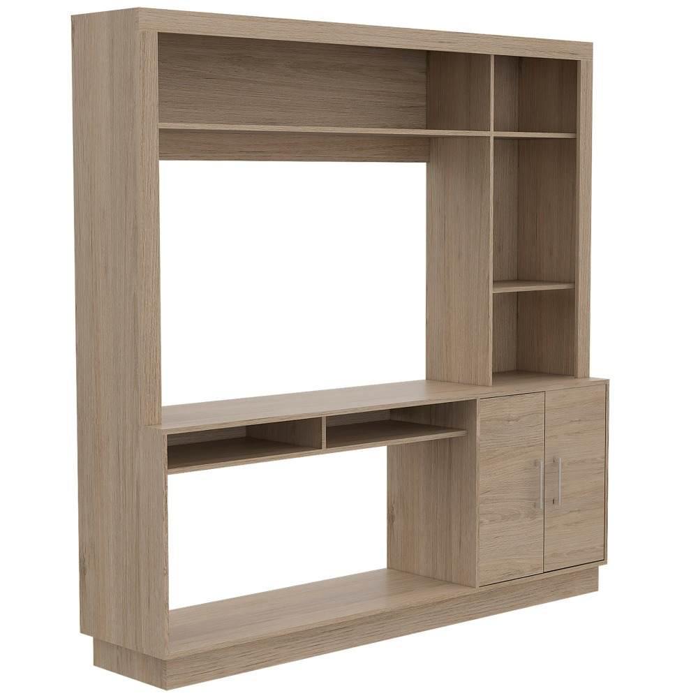 Centro de Entretenimiento Cantabria Rovere 180x180cm Para TV Hasta 55 Pulgadas con Un Cajón - Muebles para TV | Bylmo