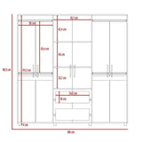 Closet Amatista Rovere 180 cm con Seis Puertas Y Dos Cajones - Closets | Bylmo