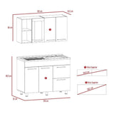 Cocina Thyra Sangria 120 cm Derecha con Mesón - Cocinas | Bylmo