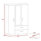 Closet Torino Wengue 120 cm con Seis Puertas y Dos Cajones - Closets | Bylmo