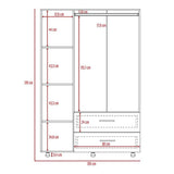 Closet Torino Wengue 120 cm con Seis Puertas y Dos Cajones - Closets | Bylmo