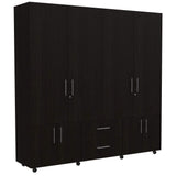 Closet Cantelmo Wengue 200x200cm con 2 Cajones con 8 Entrepaños - Closets | Bylmo
