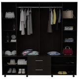 Closet Cantelmo Wengue 200x200cm con 2 Cajones con 8 Entrepaños - Closets | Bylmo