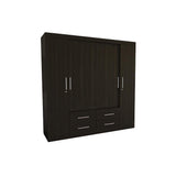 Closet Fira Wengue 200 cm con Cuatro Puertas y Cuatro Cajones - Closets | Bylmo