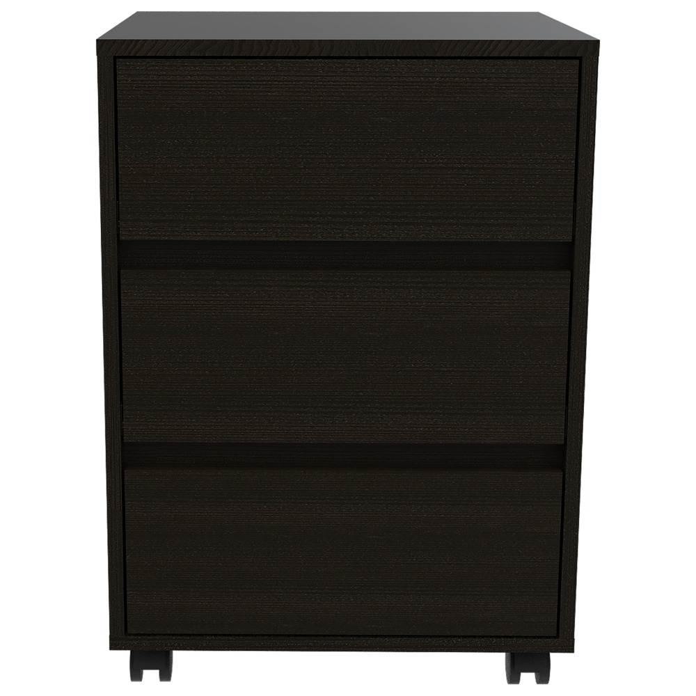 Archivador Office Wengue 46.4x45.6cm con Tres Cajones - Escritorios y Archivadores | Bylmo