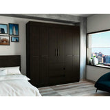 Closet Oslo Wengue 180 cm con Seis Puertas y Tres Cajones - Closets | Bylmo