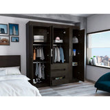 Closet Oslo Wengue 180 cm con Seis Puertas y Tres Cajones - Closets | Bylmo