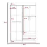 Closet Caoba Wengue 120 cm con Cuatro Puertas y Dos Cajones - Closets | Bylmo