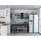 Cocina Sicilia Wengue y Blanco 150 cm Izquierda con Mesón - Cocinas | Bylmo