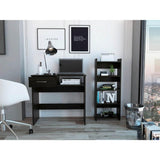Combo Escritorio y Biblioteca Office Vizcaya Wengue 80x75.5cm Con Un Cajón y con Organizador de Libros - Escritorios y Archivadores | Bylmo
