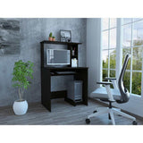 Centro de Computo Eco Wengue 80 cm con Entrepaños - Escritorios y Archivadores | Bylmo