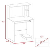 Centro de Computo Eco Wengue 80 cm con Entrepaños - Escritorios y Archivadores | Bylmo