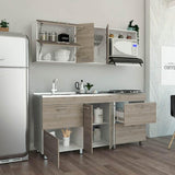 Cocina Granada Ceniza 180 cm Izquierda con Mesón - Cocinas | Bylmo