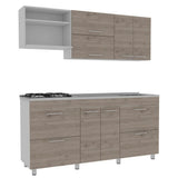 Cocina Granada Ceniza 180 cm Derecha con Mesón - Cocinas | Bylmo