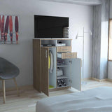 Closet Eco Miel 83x122cm con 2 Cajones con 2 Entrepaños con Espacio para TV - Closets | Bylmo