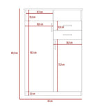 Closet Eco Miel 83x122cm con 2 Cajones con 2 Entrepaños con Espacio para TV - Closets | Bylmo