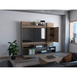 Centro de Entretenimiento Ravena Miel y Plomo 180 cm con Dos Puertas - Muebles para TV | Bylmo
