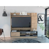 Centro de Entretenimiento Ravena Miel y Plomo 180 cm con Dos Puertas - Muebles para TV | Bylmo