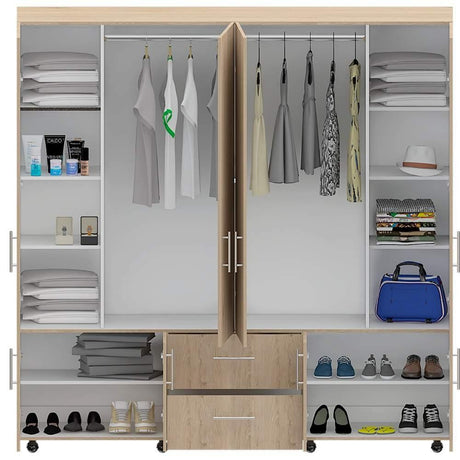 Closet Cantelmo Rovere 200x200cm con 4 Cajones con 8 Entrepaños - Closets | Bylmo
