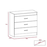 Cómoda Melia Rovere y Blanco 80x75cm De Tres Hileras con Tres Cajones y con Espacio para TV - Cajoneras | Bylmo