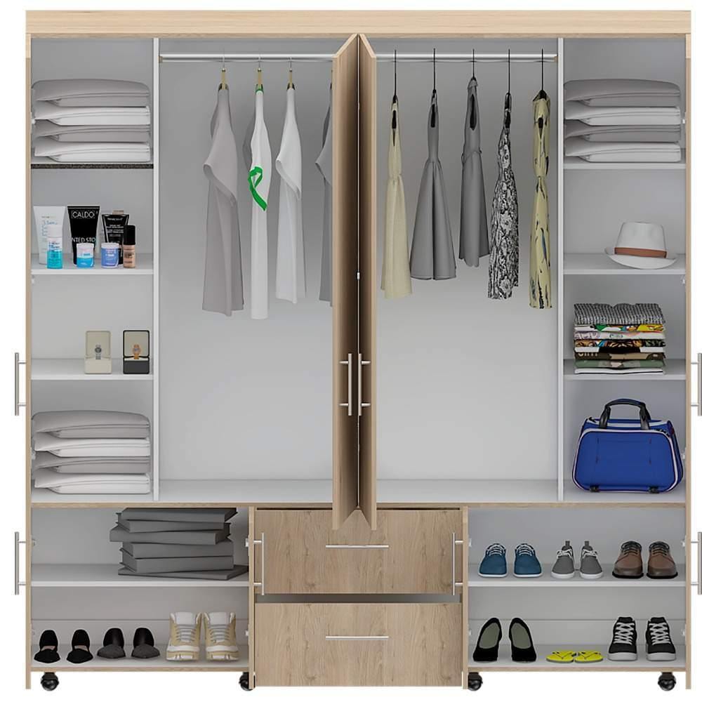 Closet Cantelmo Rovere 200 cm con Ocho Puertas y Dos Cajones - Closets | Bylmo