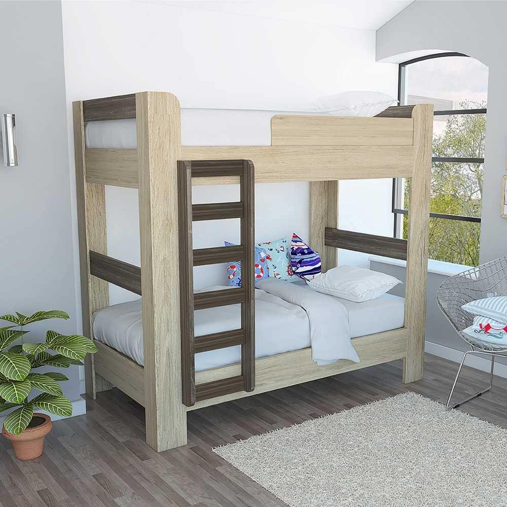 Camarote Palmetto Rovere y Siena 116.1x185.1cm para Colchón Sencillo sin Colchón y sin Cabecero - Camas | Bylmo