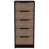 Cómoda Kaia Wengue y Miel 46x107cm De Cinco Hileras con Cinco Cajones - Cajoneras | Bylmo