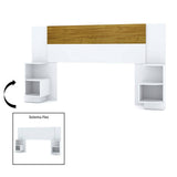 Cabecera Ajustable Seny Doble 140 cm Blanco y Cafe con Mesas de Noche - Camas | Bylmo