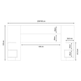Cabecera Ajustable Seny Doble 140 cm Blanco y Cafe con Mesas de Noche - Camas | Bylmo