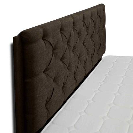 Cabecero Dreamer Café 140x120cm Abullonado para Cama Doble - Camas y Cabeceros | Bylmo