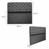 Cabecero Dreamer Gris 200x120cm Abullonado para Cama King - Camas y Cabeceros | Bylmo