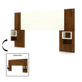 Cabecero Extendible Líbano Sencilla 100 cm a Doble 140 cm Marrón con Blanco con Mesas de Noche - Camas y Cabeceros | Bylmo