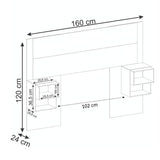 Cabecero Extendible Líbano Sencilla 100 cm a Doble 140 cm Marrón con Blanco con Mesas de Noche - Camas y Cabeceros | Bylmo