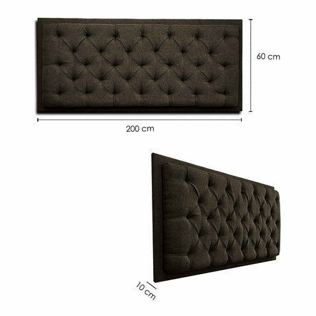 Cabecero Dreamer Café 200x60cm Abullonado para Cama King - Camas y Cabeceros | Bylmo