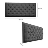 Cabecero Flotante Dreamer Queen 160 cm Gris Tela Resistente - Camas y Cabeceros | Bylmo