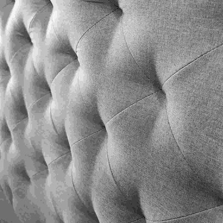 Cabecero Lawrence Gris 140x160cm Abullonado para Cama Doble - Camas y Cabeceros | Bylmo